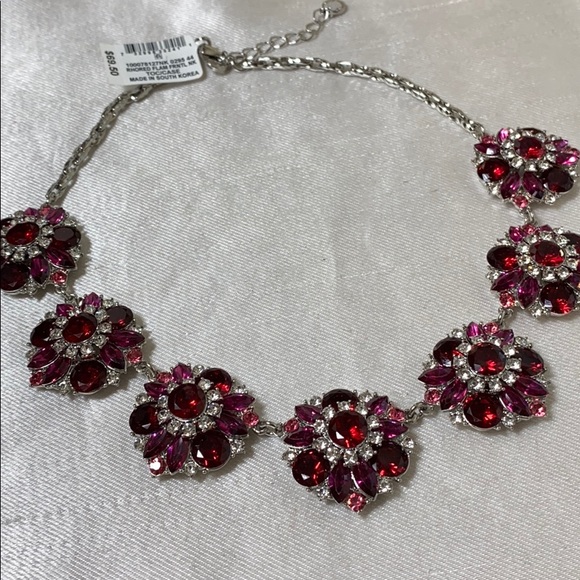 Charter Club Jewelry - New Charter club rhored pink/red flower necklace
